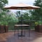 Flash Furniture Faux Teak 35" Patio Table-Tan Umbrella & Base XU-DG-UH8100-UB19BTN-GG - alternate 1
